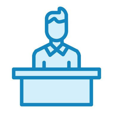 Banker ikon vektörü. Taslak iş adamı avatar işareti. izole edilmiş sınır sembolü çizimi