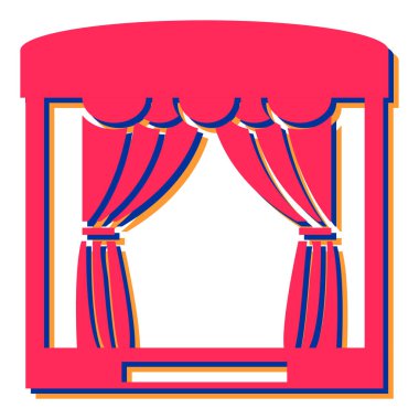 perde ağ simgesi vektör illüstrasyonu 