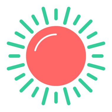 Güneş ikonu. düz dizayn biçimi 10