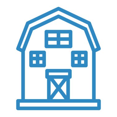 Ahır. Web simgesi basit illüstrasyon