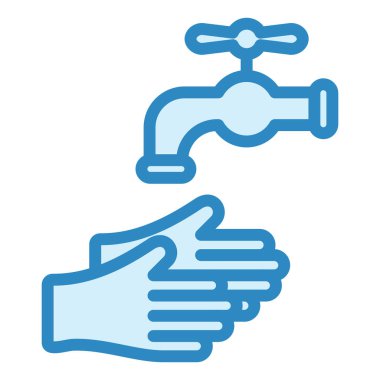 Su musluğu ikonu vektörü. El ele tutuşma işareti. izole edilmiş sınır sembolü çizimi