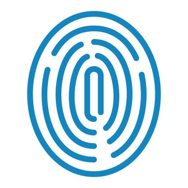 parmak izi ikonu. Beyaz arkaplanda izole edilmiş web tasarımı için güvenlik sistemi vektör sembolünün izometriği