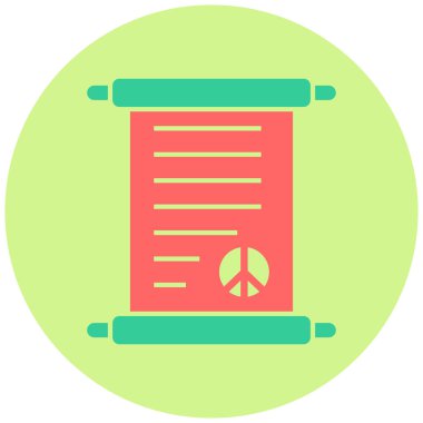 Barış Antlaşması düz simgesi, vektör illüstrasyonu