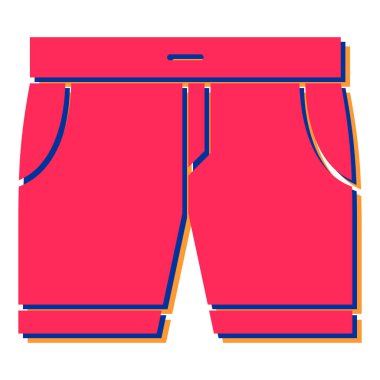 şort simgesi. Web tasarımı için kıyafet vektör simgelerinin düz çizimi