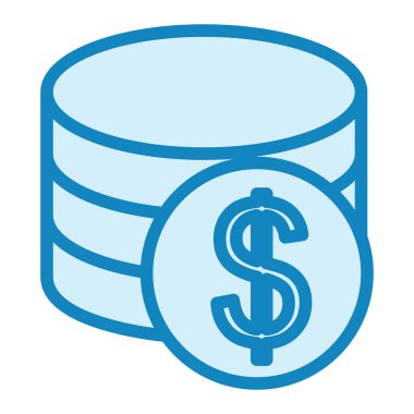 Dolar sikkeleri simge vektör illüstrasyonu