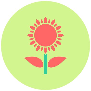 Ayçiçeği. Web simgesi basit illüstrasyon