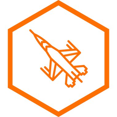 Turuncu çizgili bir uçak simgesinin çizimi