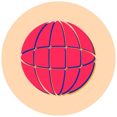 Küre. Web simgesi basit illüstrasyon