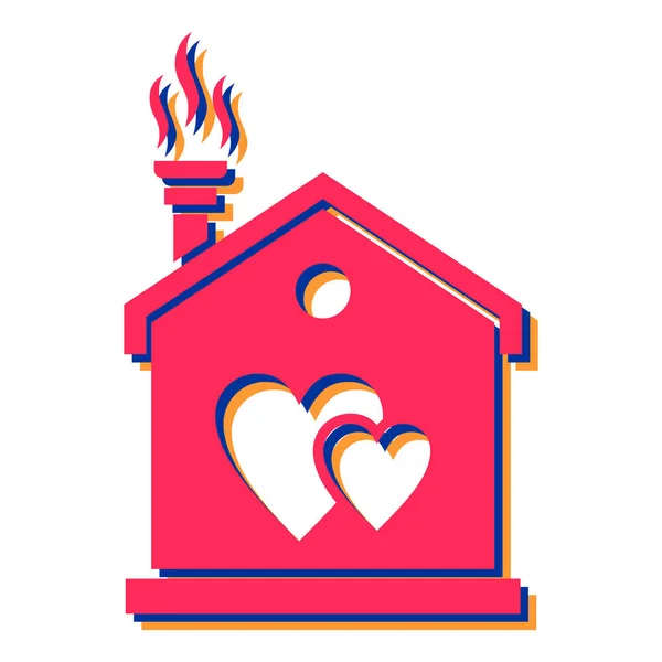 House Love Web Icon Vector Illustration — Vector de stock