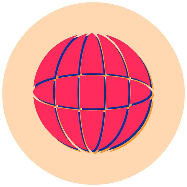 Глобус Веб Іконка Проста Ілюстрація — стоковий вектор