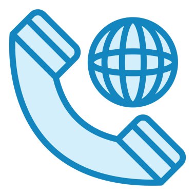 Uluslararası Arama. Web simgesi vektör illüstrasyonu 