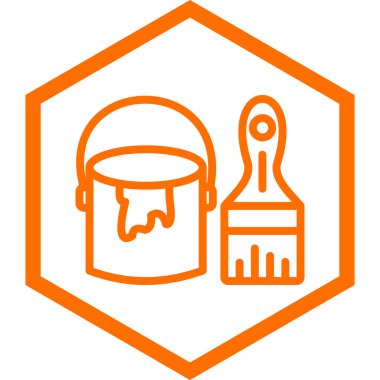 Boya kovası ikonu. vektör illüstrasyonu