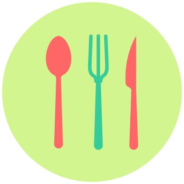 Çatal bıçak ikonu. Basit resimleme