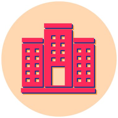 Bina. Web simgesi basit illüstrasyon