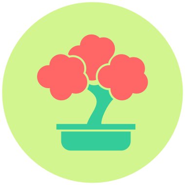 Bonsai. Web simgesi basit illüstrasyon