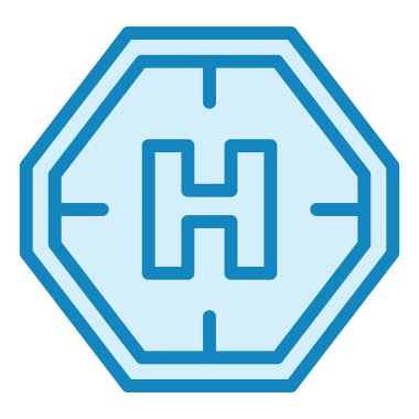 Helipad modern simge vektör illüstrasyonu 