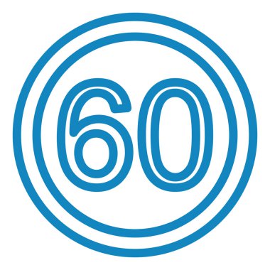 60 numara, vektör illüstrasyonu