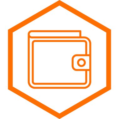 Cüzdan. Web simgesi basit illüstrasyon