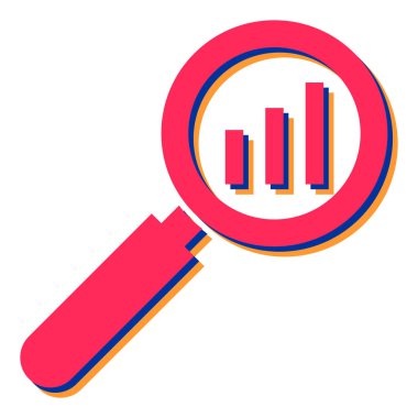 Arama çubuğu çizelgesi çizelgesi çizimi olan büyüteç