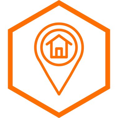 Evin konumu belirleyici simgesi. vektör illüstrasyonu