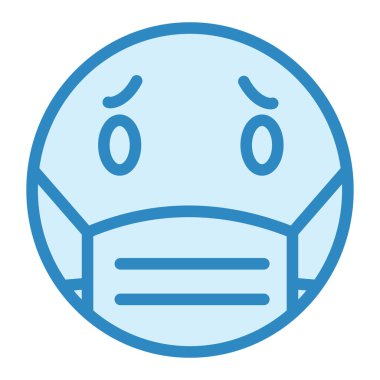 Yüz maskesi. Web simgesi basit illüstrasyon 