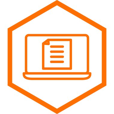 turuncu bilgisayar ekranı simgesi beyaz arkaplanda izole edildi. vektör illüstrasyonu