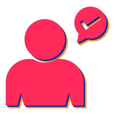 Konuşma kabarcığı vektör çizimi olan adam