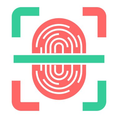 parmak izi vektör simgesi. Düz çizim. 10 saniye.