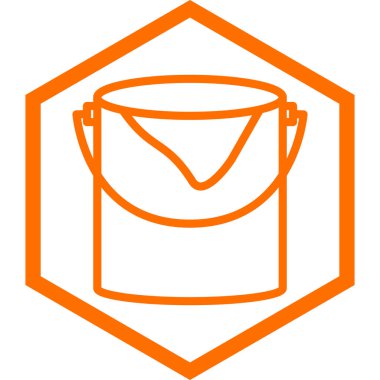 Turuncu Kova simgesi beyaz arka planda yalıtılmış. Vektör İllüstrasyonu