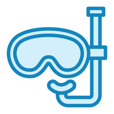 Dalgıç maskesi ikon vektörü. Yüzme havuzu işareti. izole edilmiş sınır sembolü çizimi