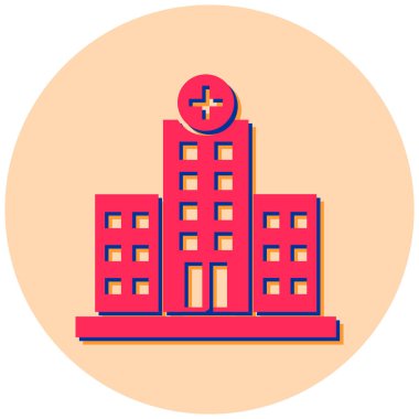 Hastane. Web simgesi basit illüstrasyon
