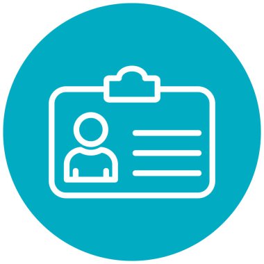 Kimlik kartı simgesi, vektör illüstrasyonu