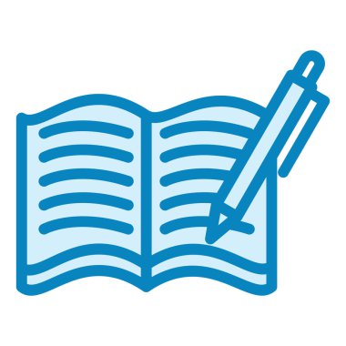 Kitap yazmak. Web simgesi basit illüstrasyon