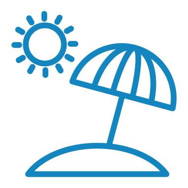 plaj şemsiye ikonu vektör illüstrasyonu