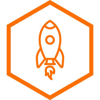 roket simgesi, vektör illüstrasyonu