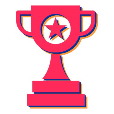 Kupa ikonu. Web için ödüllü vektör simgelerinin düz çizimi