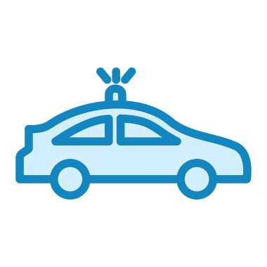 Polis arabası ikon vektörü. İnce çizgi işareti. izole edilmiş sınır sembolü çizimi