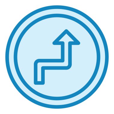 Zig Zag Yolu Modern ikon vektör çizimi  