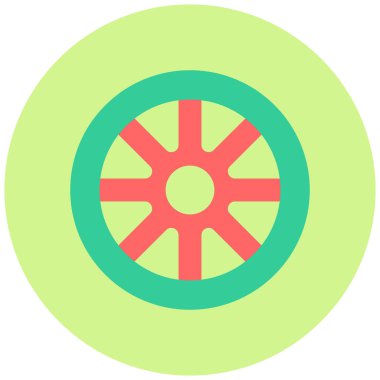 Tekerlek. Web simgesi basit illüstrasyon