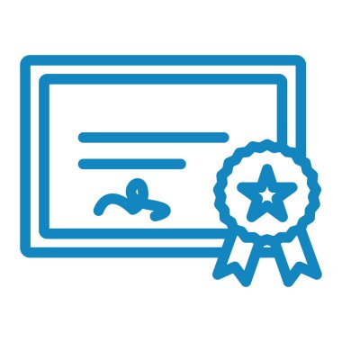 Sertifika ikonu vektör illüstrasyonu