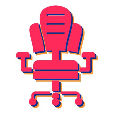 Ofis koltuğu ikon vektörü. Düz çizim. 10 saniye.