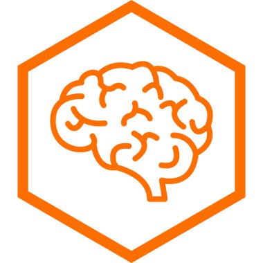 beyin ikonu vektör illüstrasyonu