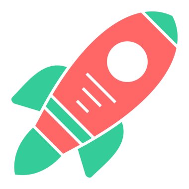 Roket. Web simgesi basit illüstrasyon