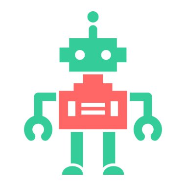 robot. Web simgesi basit illüstrasyon