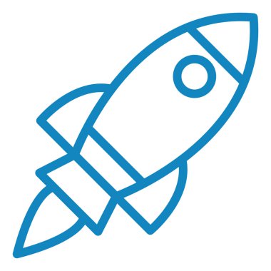 Roket. Web simgesi basit illüstrasyon