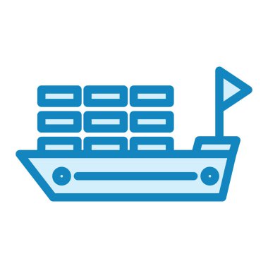 gemi modern simge vektör illüstrasyonu 