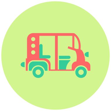 Rikshaw. Web simgesi basit illüstrasyon