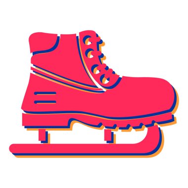 Buz pateni ikonu. Spor ayakkabılar ve kış teması. Yalnız tasarım. vektör illüstrasyonu