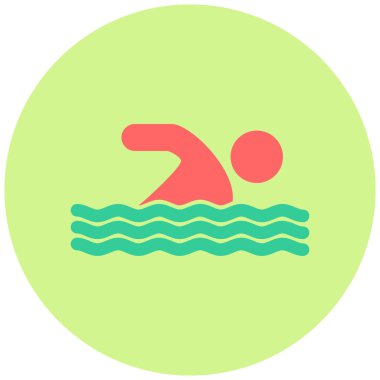 Yüzücü simgesi, vektör illüstrasyonu