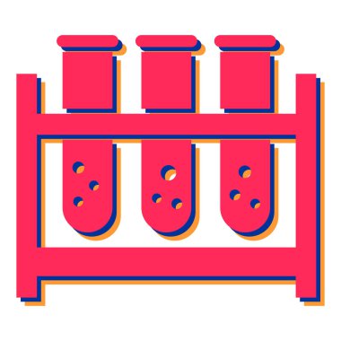 Kimyasal laboratuvar test tübü ikon vektör çizimi tasarımı